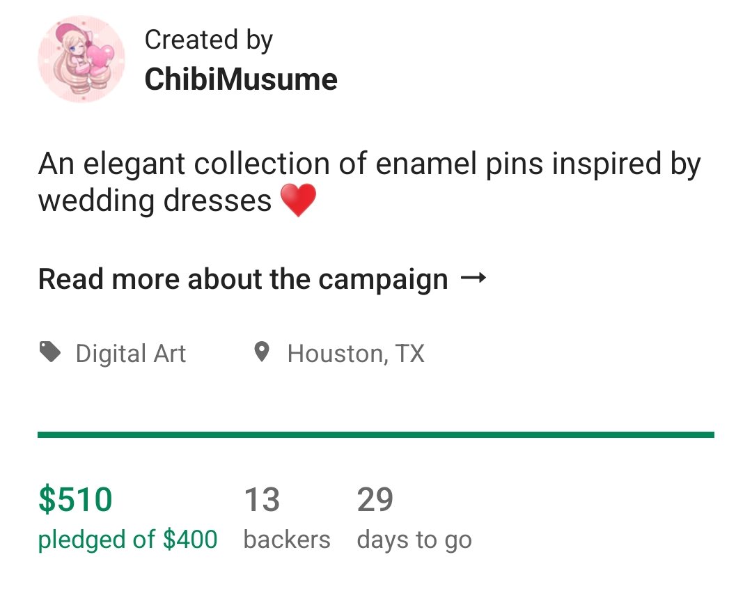 ChibiMusumeCo's tweet photo. We fully funded the first pin and are almost halfway to the second pin within 24 hours! That's amazing and I'm so grateful for the support! π Hopefully we can keep it up and fund all designs!~ #Kickstarter #enamelpin #pinproject https://t.co/jQ758oeXaj