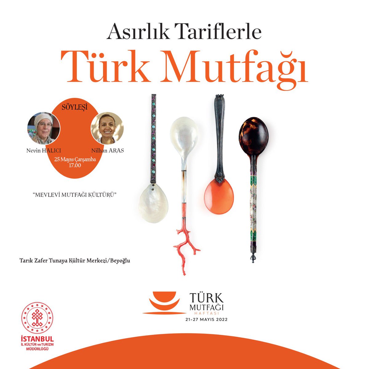 iktm34's tweet photo. 21-27 Mayıs Türk Mutfağı Haftası kapsamına Nevin Halıcı ve Nilhan Aras’ın konuk olduğu “Mevlevi Mutfak Kültürü” konulu söyleşi Tarık Zafer Tunaya Kültür Merkezinde gerçekleşti.Tüm katılımcılara teşekkürlerimizi sunarız. https://t.co/vKOVNZvtVP