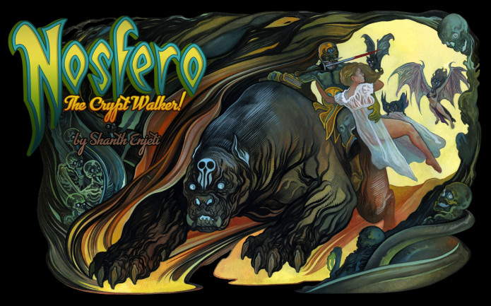 DanLawlis's tweet photo. Check out Shanth paint his comic-book Nosfero in his fantastic classic decorative style, live on YouTube!! Ask him any art questions, make funny comments, and just hang out with the gang!! @EnjetiArt #classicillustration #ArtNouveau #Mucha #learntopaint #painting #painttutorial https://t.co/HBnym7lR5j