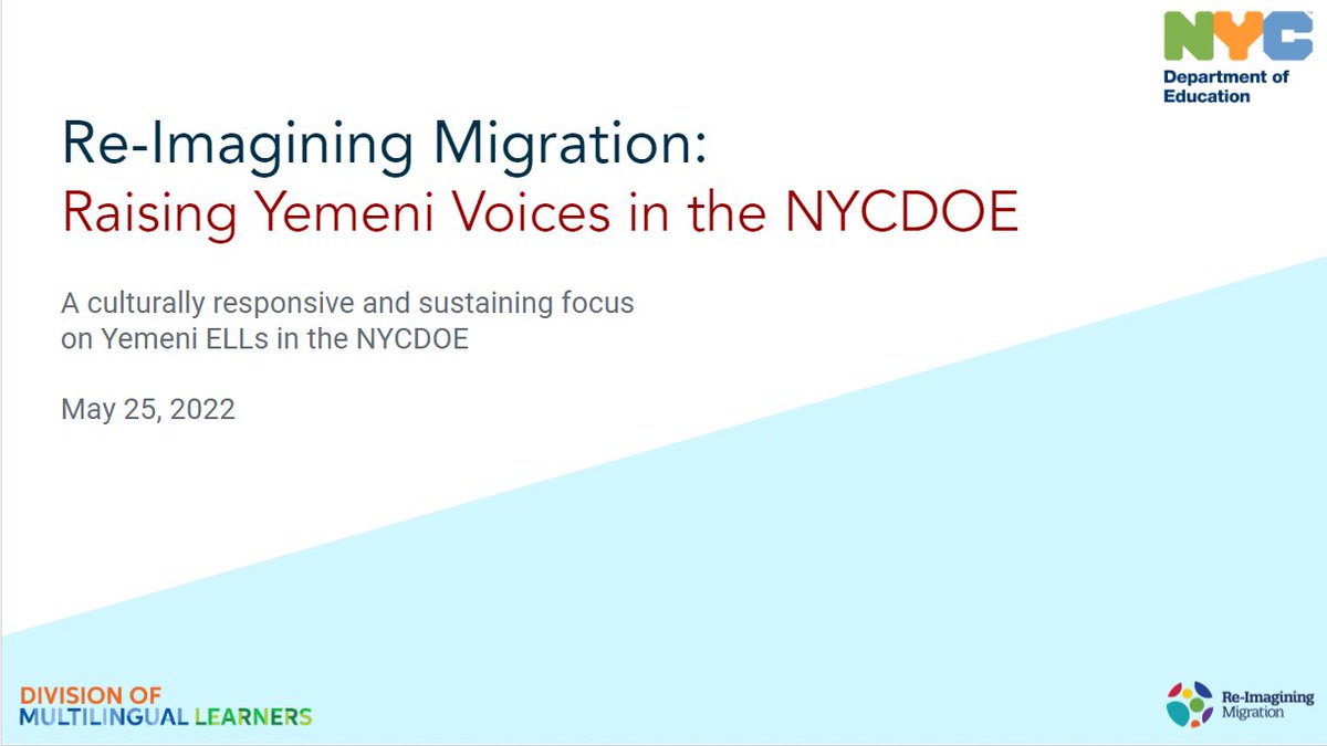 JillSchimmel's tweet photo. Inspired this afternoon hearing from our @NYCSchools and Yemeni 🇾🇪 Multilingual Learner students, about the power of amplifying student voices and experiences. Our future is bright! @NYCMultilingual in partnership with @reimaginemigrat.  @shinram1 @stela_nr https://t.co/CzR6nMYgEb