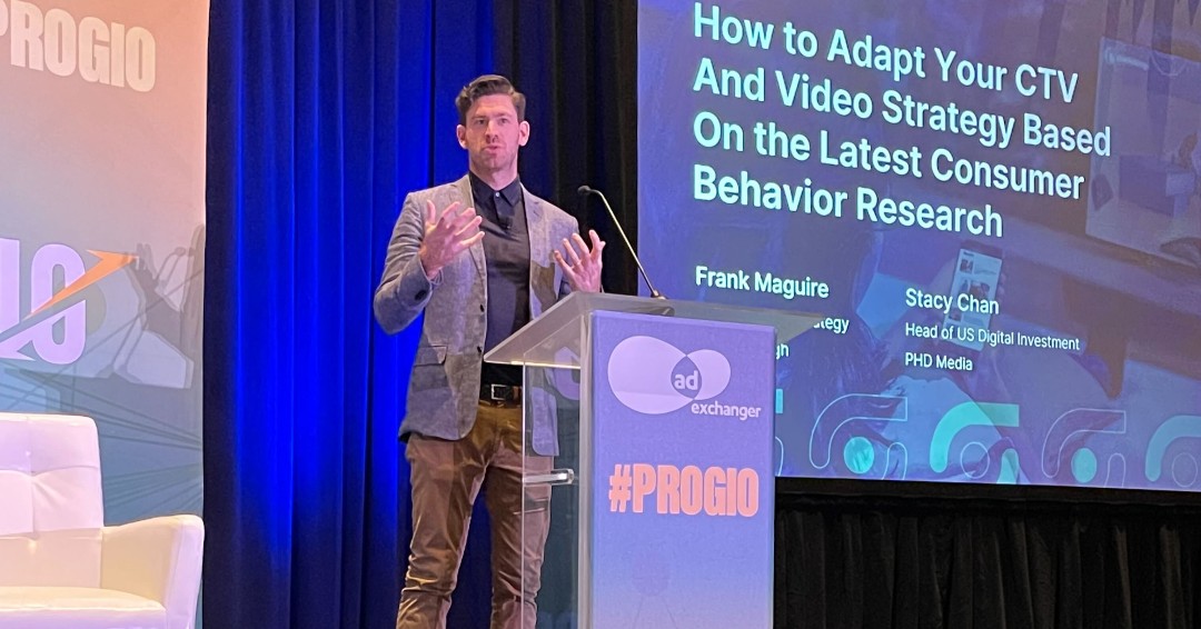 sharethrough's tweet photo. 🎤 Frank Maguire, VP of Insights & Strategy was a featured speaker at @adexchanger's Programmatic IO Las Vegas alongside Stacy Chan, Head of Digital Investment at PHD. The presentation focused on how brands can better adapt their CTV & video strategy.
#CTV #PROGIOLV #video https://t.co/LDiKXfCFRE