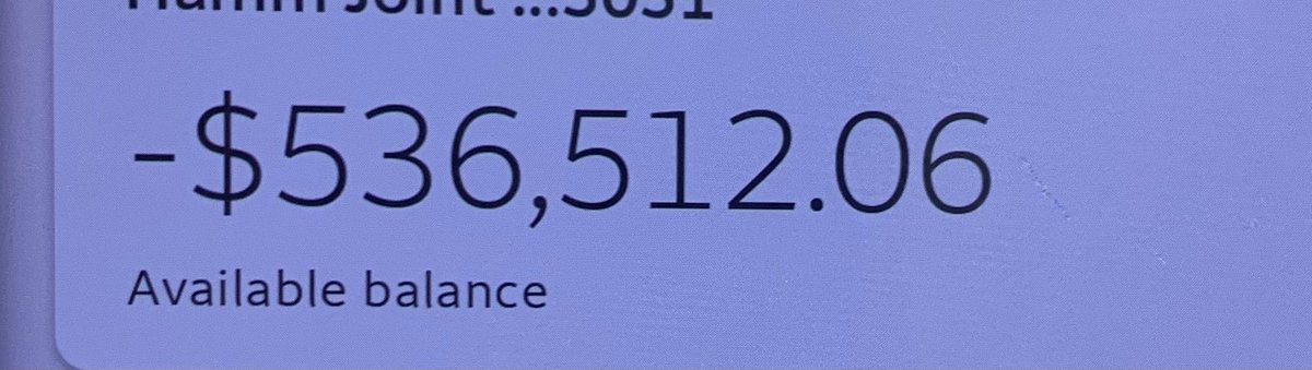 JuliaHamm's tweet photo. Hey @WellsFargo: I’ve been a loyal customer for 25 yrs. Today I initiated a wire transfer to purchase a house which you posted twice. My account is now showing a NEGATIVE balance of over $500k. I have been unable to get the issue escalated for resolution. Unacceptable. https://t.co/sg3Q1DOxCv