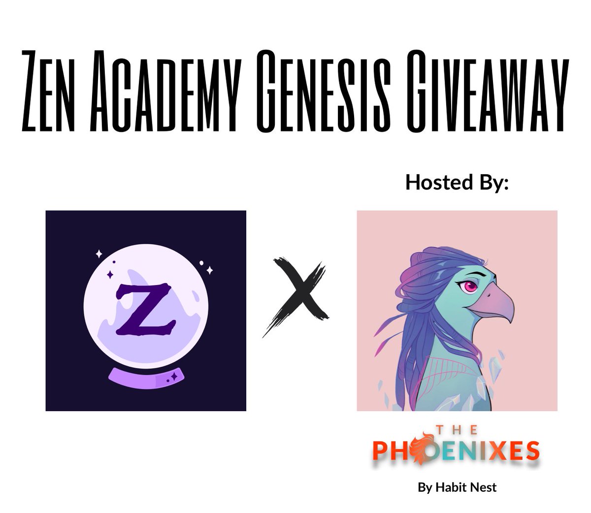 To celebrate us being a <a href="/The333Club/">The 333 Club 🔮</a> member 🔮, we’re giving away 1 @ZenAcademy_ Genesis NFT (0.25 ETH).

To Enter:
- Follow <a href="/thephoenixesnft/">The Phoenixes by Habit Nest 🪶</a> &amp; <a href="/habitnest/">Mikey 🪶🔮 (Habit Nest)</a>
- Like &amp; Retweet
- Tag a friend

🔥 The Phoenixes is creating a Learn2Earn wellness NFT, evolving from our $10mm+ web2 startup