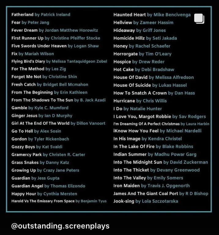 Thank you <a href="/outscreenplays/">Outstanding Screenplays</a> for selecting Into the Valley as a Quarter-finalist in your Feature Competition! 

#intothevalley #itv #femalewriter #drama #screenplay #indiefilm <a href="/EmilySomers/">Emily Somers</a> @ruthgalm <a href="/EmilySandifer/">Emily Sandifer</a>