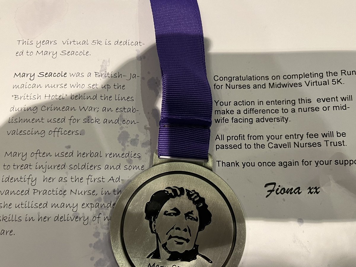 Maria Pitt💙☘️ (@mcspud_pitt) on Twitter photo Today I got my Mary Seacole medal for my <a href="/CavellTrust/">Cavell Nurses' Trust</a> Virtual 5K on international nurses day with <a href="/CGZimuto/">Cynthia Zimuto</a> Today I got my Mary Seacole medal for my <a href="/CavellTrust/">Cavell Nurses' Trust</a> Virtual 5K on international nurses day with <a href="/CGZimuto/">Cynthia Zimuto</a>