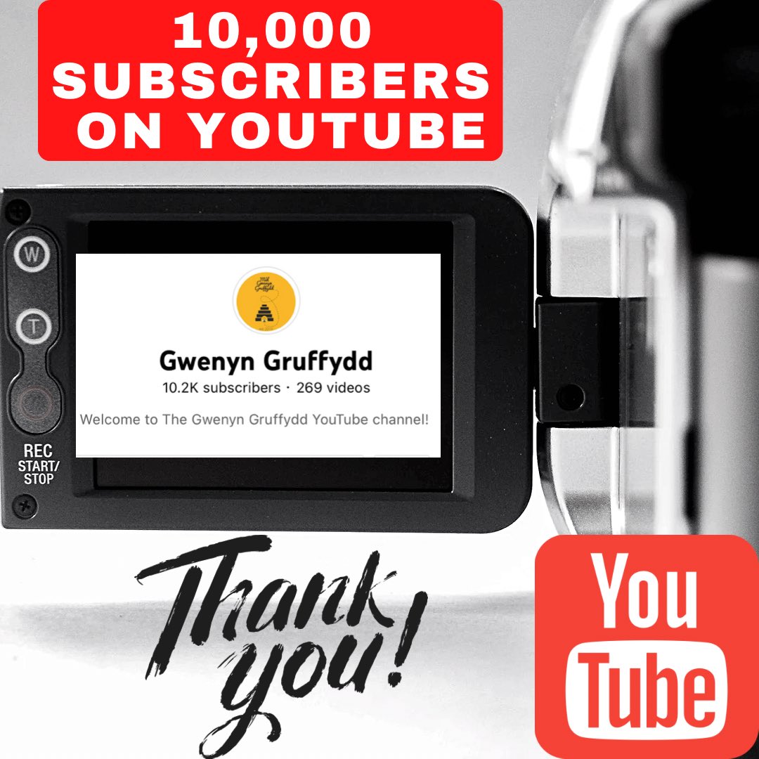 GwenynGruffydd's tweet photo. We have reached 10,000 subscribers on our YouTube channel. Thank you so much to everyone for supporting the channel. 

Who would have thought that so many people tune in to watch a Welsh hambone from Dryslwyn! 😅

Thank you https://t.co/Xz3WAA3yUM