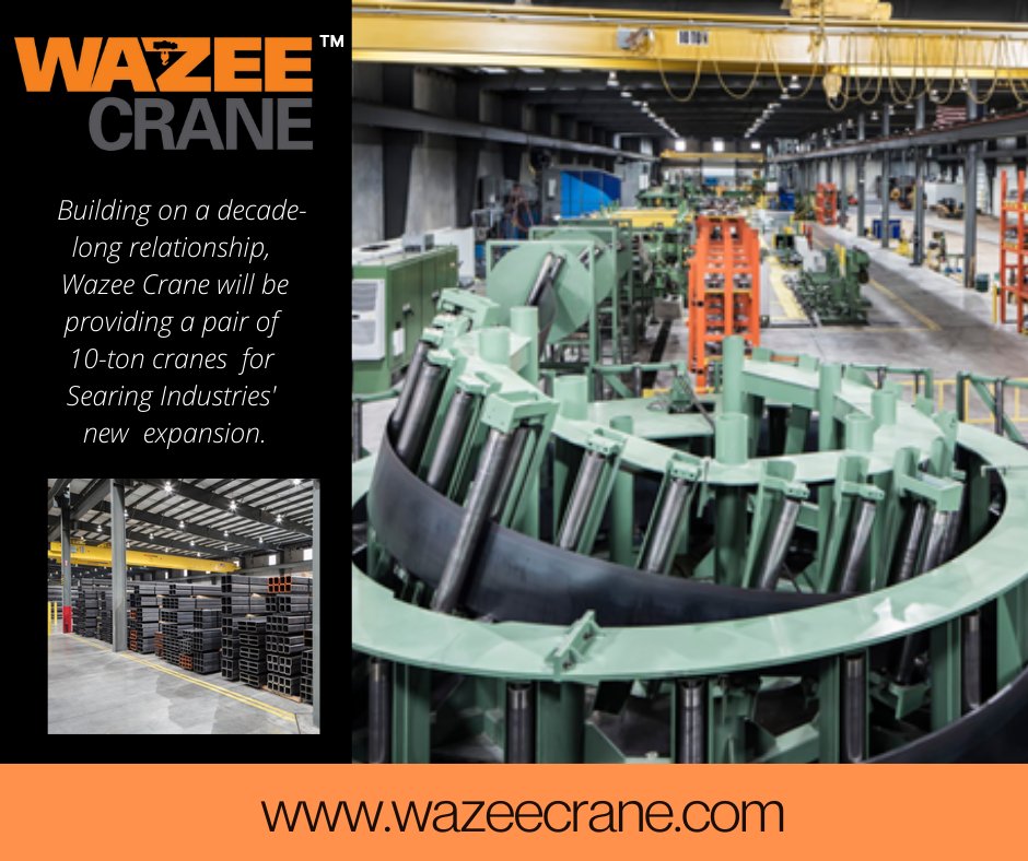 WazeeCrane's tweet photo. With no room for downtime or error, Searing Industries trusts Wazee Crane™ to keep their machines fed with coil and their warehouses filled with tube ready to go to a hungry market.
#bridgecrane #steel #steeltubing #broomfieldco #liftingsolutions #SearingIndustries @Timken https://t.co/l5xXWcIZO0