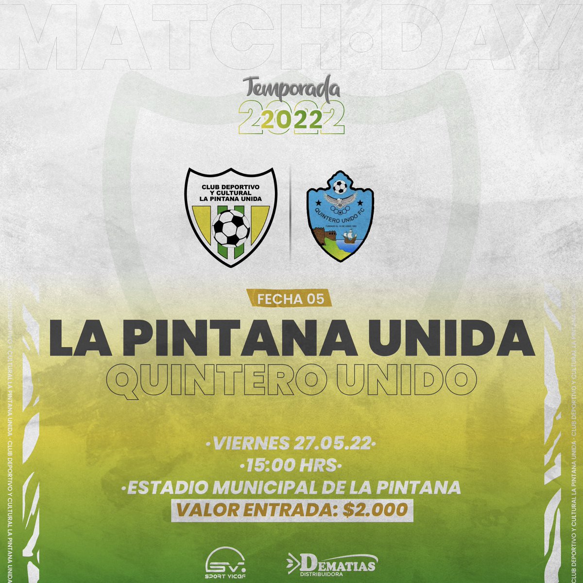 PintanaUnida's tweet photo. #FECHA05 🟢🟡
🚨ALARMA DE LOCALÍA - ALARMA DE LOCALÍA🚨
A respetar nuestra casa Pintaninos.

🟡¿Si no puedo ir, como lo puedo ver?
📲 Canal de Youtube: RADAR DE FUTBOL

📅 VIERNES 27 DE MAYO
⏰ 15:00 HRS
🏟️ESTADIO MUNICIPAL DE LA PINTANA
🎟️ A ESTADIO LLENO - LOCAL
💲2.000 https://t.co/LAAngzxu6B