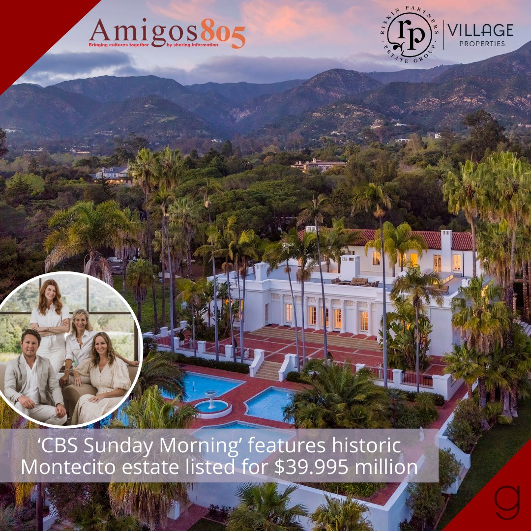 thegoddardcomp's tweet photo. Congratulations to Riskin Partners Estate Group, the luxury division of our client, Village Properties, for having its listing featured nationally on “CBS Sunday Morning.” 

Read more about it on Amigos 805: https://t.co/G6OdLxtR9y https://t.co/jAo23Kct8u