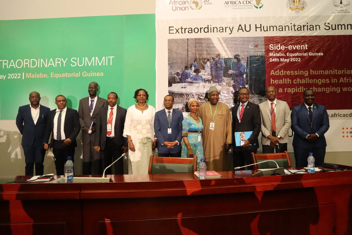 AfricaCDC's tweet photo. Addressing humanitarian health challenges in Africa in a rapidly changing world, a side-event discussing finding innovative solutions for health issues during humanitarian crisis". Co-organized by @AfricaCDC, @WHO, @UNICEF, @UNAIDS and @UNFPA. https://t.co/4qLTpgSWOw