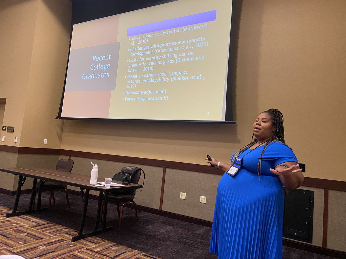 Dr. Lesli Somerset Tally from ChathamUniversity leading an informative discussion on best practices for serving students from historically marginalized identities! #PennACE2022