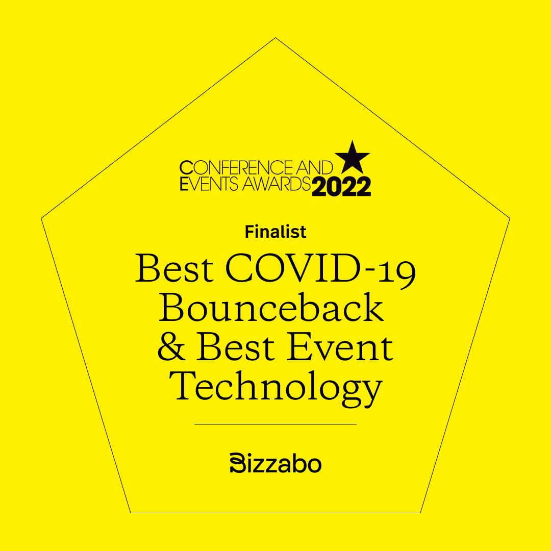 Bizzabo's tweet photo. Excited to share that Bizzabo was named a finalist for the Best COVID-19 Bounceback and Best Event Technology categories for this year’s Conference &amp; Events Awards! #ConfAwards #EventProfs #EventExperience https://t.co/XtE7TkeJoh