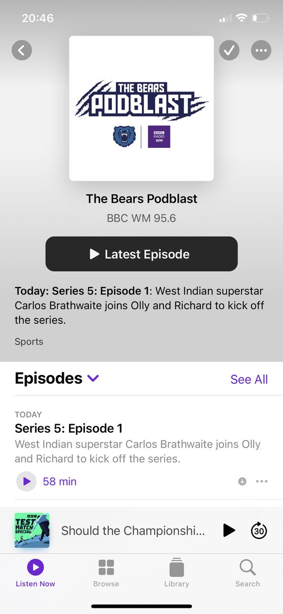 adam_ps's tweet photo. Look what’s dropped. All downloaded and ready to listen to the one-and-only ⁦@CRBrathwaite26⁩ chatting to ⁦@wilfordwm⁩ and ⁦@OHD_20⁩ about ⁦@WarwickshireCCC⁩ in the first of this season’s #podblast 🐻🏏🇧🇧 https://t.co/d67RzN8K7M
