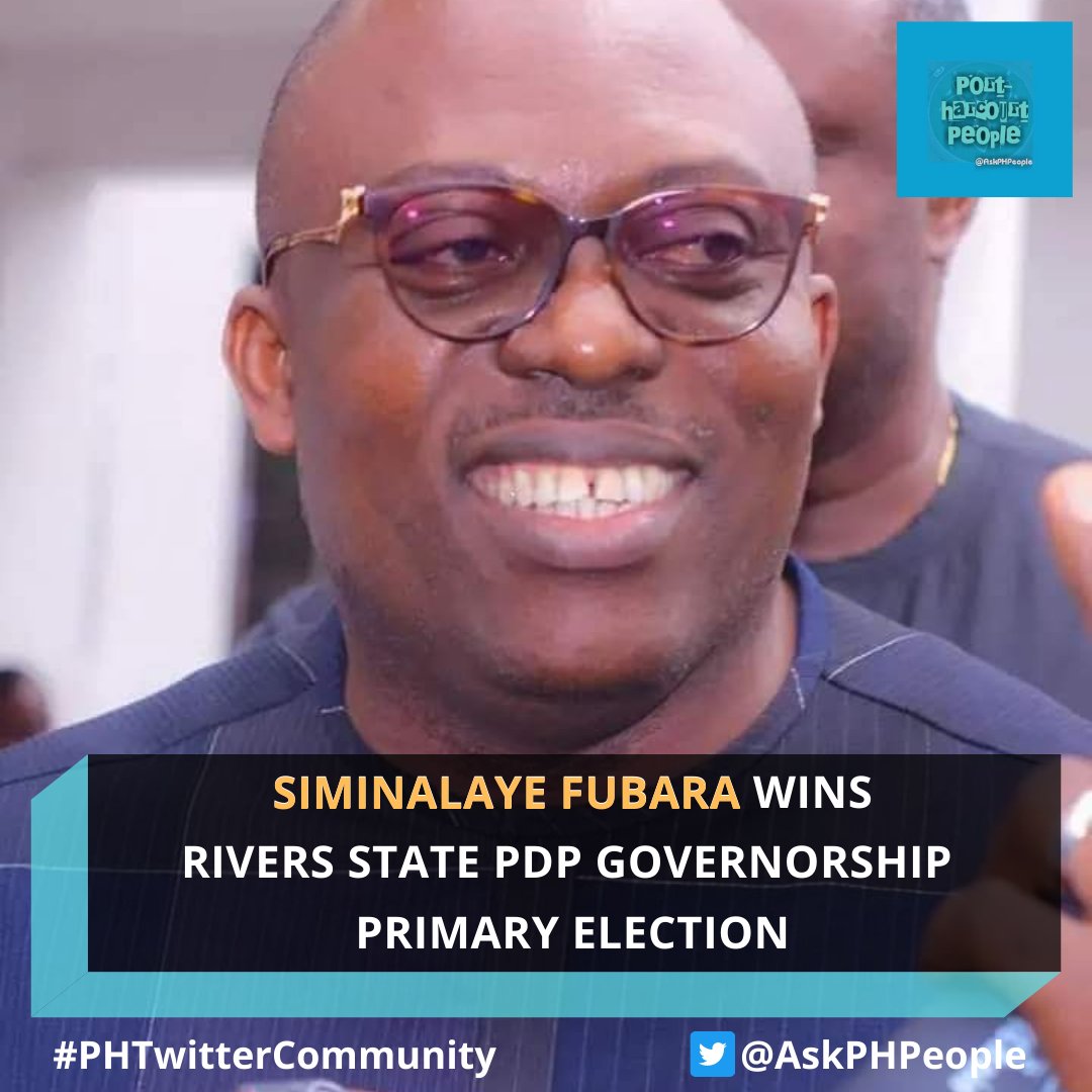 AskPHPeople's tweet photo. JUST IN

RIVERS STATE PDP GOVERNORSHIP PRIMARY ELECTION

Siminalaye Fubara (SIM) emerges winner of the Rivers State PDP Governorship Primary Election.

SIM pulled a total of 721 votes to beat other aspirants.

#PHTwitterCommunity https://t.co/Pz9dxBJN54