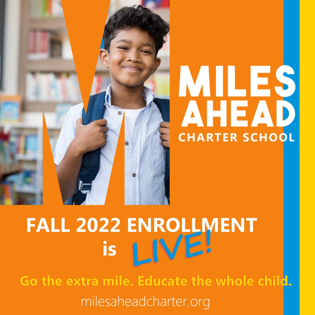 MilesAheadCS's tweet photo. We are still enrolling K-3 scholars for the 2022-2023 school year!!! Visit https://t.co/PXlDzMTolw to apply.
Questions, email: enroll@milesaheadcharter.org or call (770) 580-3260
#Milesaheadcharterschool #MACS #cobbcountyschools #gacharter #atlantacharter #atlantaschools https://t.co/YETNcutYBH