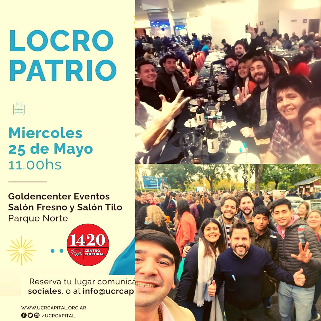 cultural1420's tweet photo. Hoy participamos del #LocroPatrio organizado por la @UCRCapital  en Parque Norte. Muchisimas gracias a todos los militantes, amigos y afiliados que se sumaron festejar otro #25deMayo . 

#UCR
#Evolucion
#CanteraPopular
#Comuna1
#CentroCultural1420 https://t.co/Q6rsYlDZmt