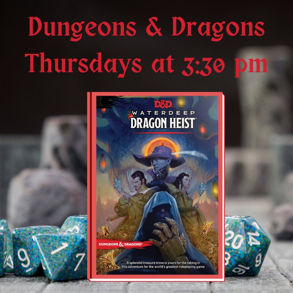 MHLTeenRoom's tweet photo. (Tumblr https://t.co/tH0bPSnVp6) Join us for D&amp;D (Group A) tomorrow at 3:30pm! https://t.co/sYXYgSkY0X