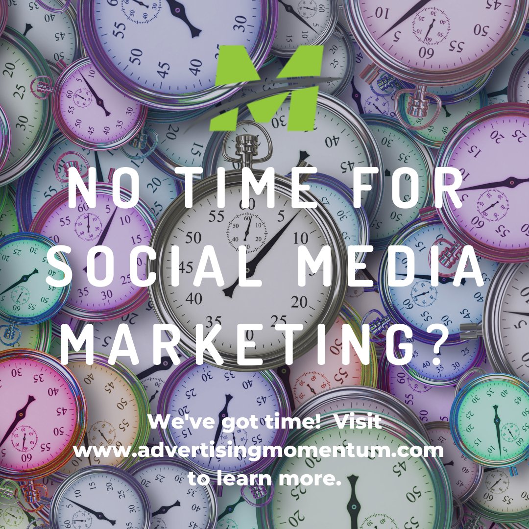 Love your business but don't love spending time on social media marketing? We ADORE social media marketing! ⏰Get your time back while we help your brand shine. Visit advertisingmomentum.com to get a free consultation!