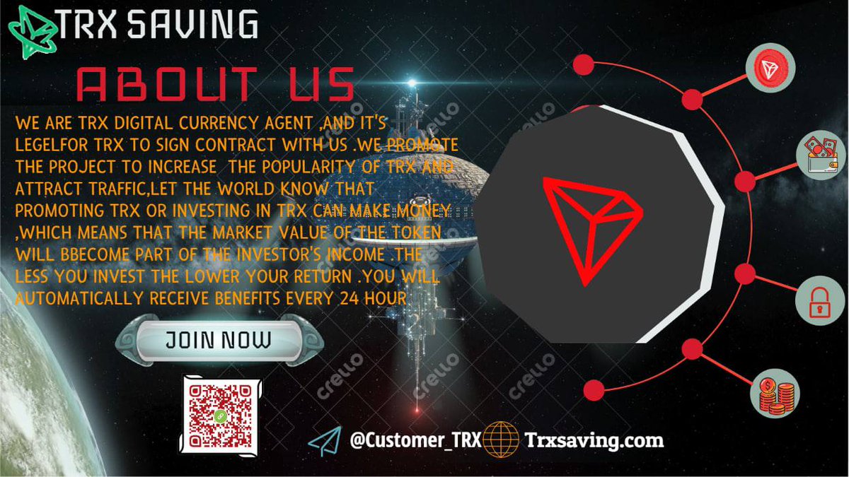 Hello,Welcome to Tron Saving.
🔥Sharing your refer Link to invite 1000 friends will get 10000 TRX,
👉Sign up to get 800 TRX in to your account free 🤑
📛 NO Risk 📛
💵 Withdraw Everyday 💰💰
💵 It's help you earn more 🚀🚀
👉Link Sign up :  trxsaving.com/share?code=100…
