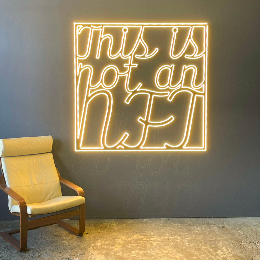 unless... ;)

Not an NFT is a cheeky work that boils the idea of NFTs down to its barebones – light. Not an NFT encourages viewers to interact with the ironic work in a playful way. The work is currently exhibited at Jen Lewin’s studio in Dumbo, Brooklyn.