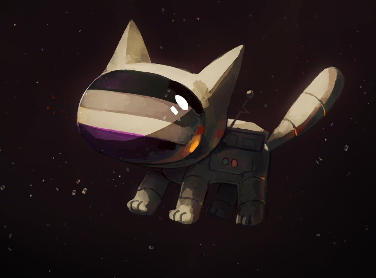 IxurCafe's tweet photo. A little early but here's an asexual pride cat https://t.co/rhggzt9zRS