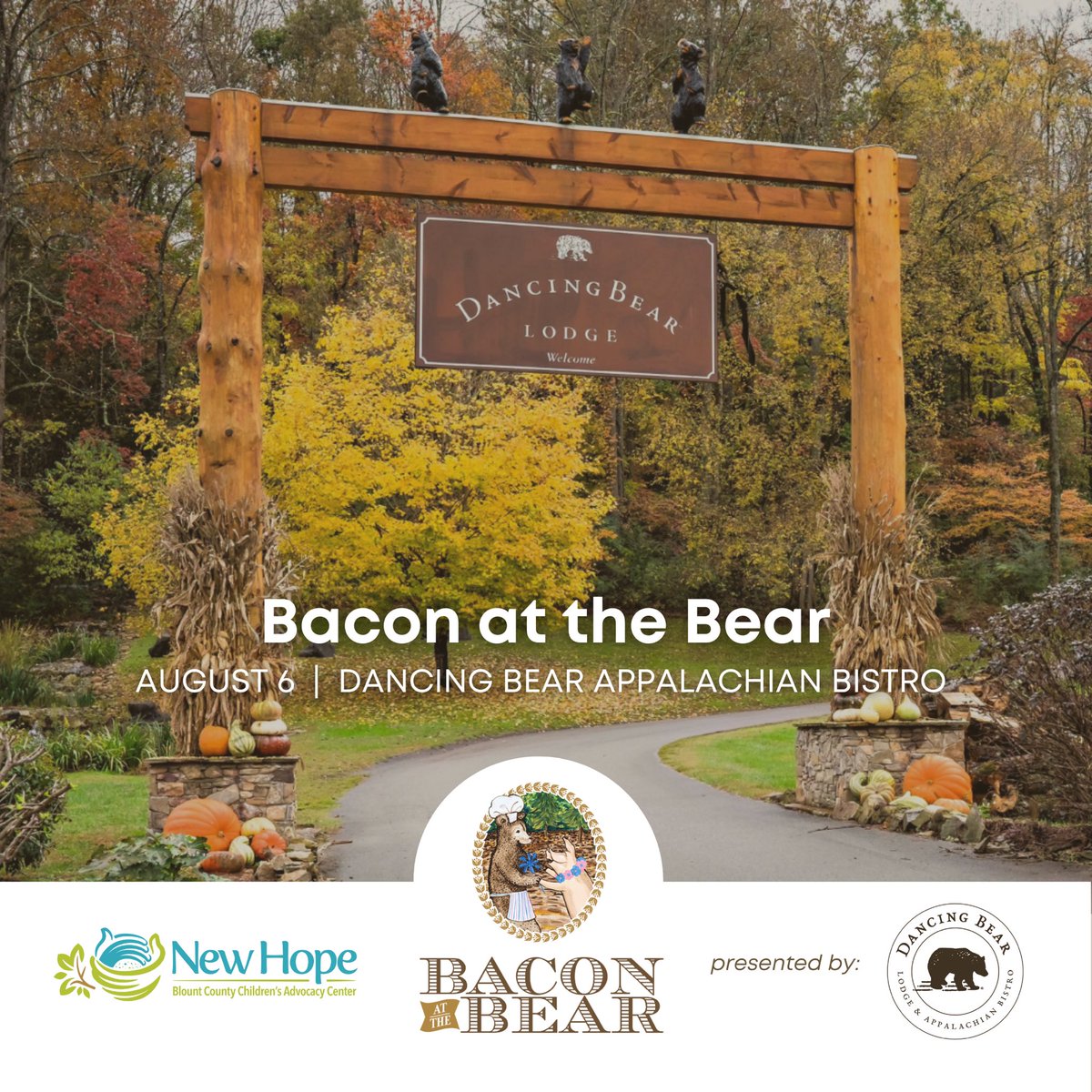 NewHopeCAC's tweet photo. #BaconattheBear tickets are LIVE! 🥓🐻 We appreciate your support and can't wait to see you on August 6 at #DancingBearLodge! ✨ Purchase tickets directly by clicking the link below:
https://t.co/OEVnuXdzKM https://t.co/2zXdMZNVIs