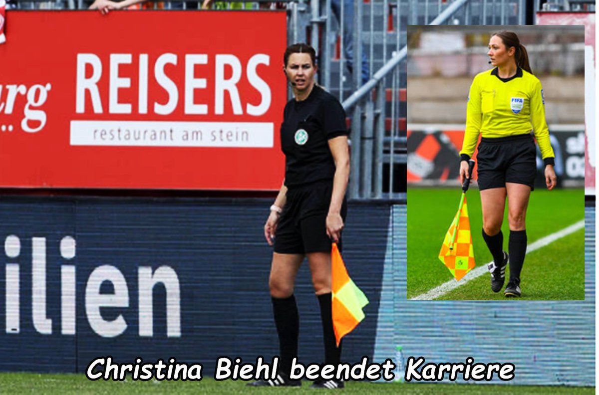 IgSchiri's tweet photo. Mit dem DFB-Pokal-Finale der Frauen beendet Christina #Biehl ihre aktive Schiedsrichterinnenkarriere. Ihren künftigen Assistentinnenplatz in der 3. Liga übernimmt dann Vanessa #Arlt. https://t.co/69Mv4BG62b