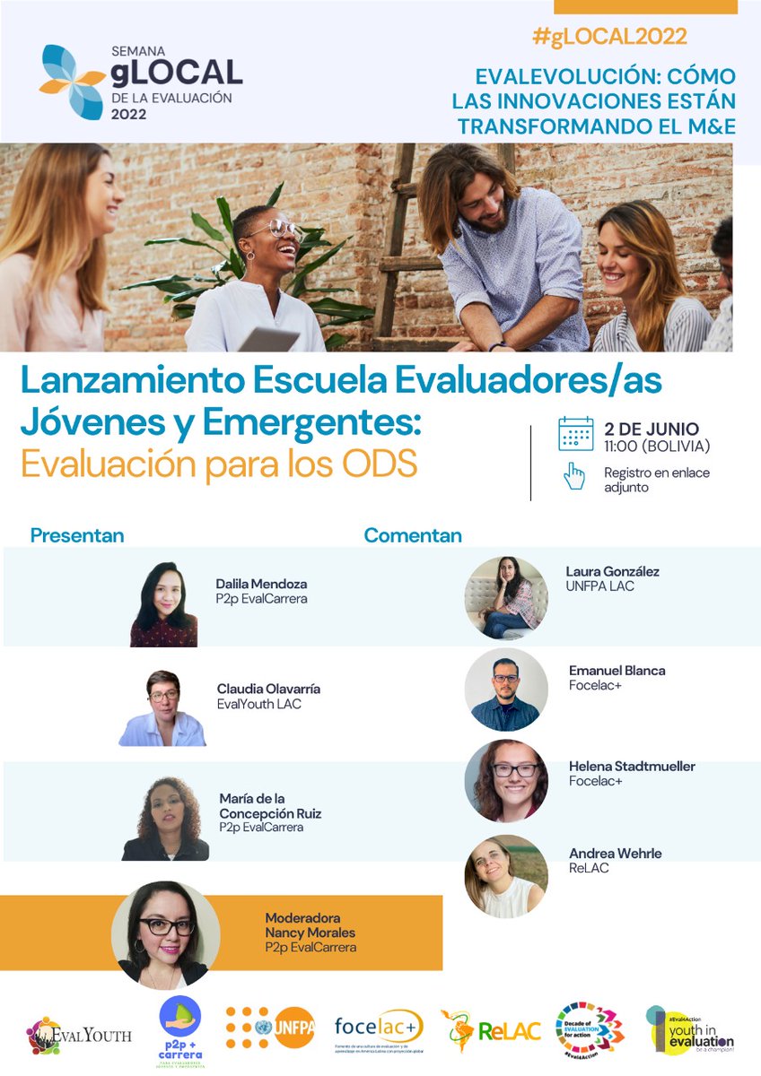 📢 El jueves 2 de junio tendremos un evento muy esperado en la #glocal2022 y queremos que se unan... #Eval4Action

✅ Lanzamiento de Escuela de Formación
🖊 Registro: bit.ly/3P8igF8