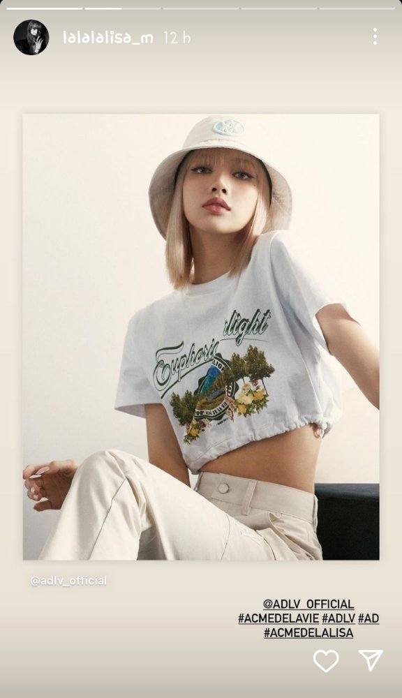 LisaPeruBP's tweet photo. [IG] Actualización de #LISA(lalalalisa_m) vía stories:

"@adlv_official 
#ACMEDELAVIE #ADVL #.AD 
#ACMEDELALISA"

🔗 https://t.co/ZgqFxFbKgm

#LISAxADLV https://t.co/VUOh8zV0hm