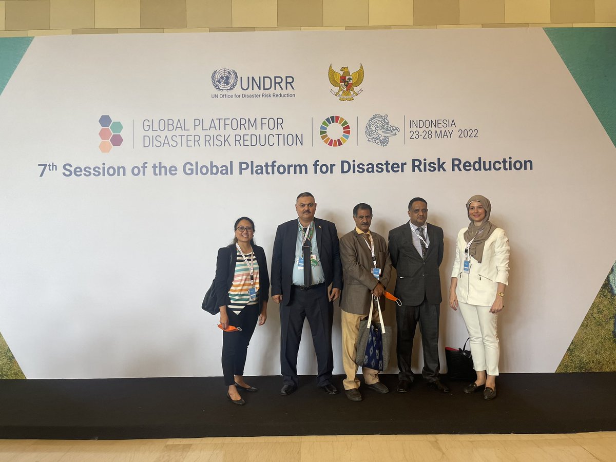 HebaAlhariry's tweet photo. #FAORNE team attending #GPDRR2022 with Iraq and Yemen SENDAI focal points #sendai #RiskToResilience https://t.co/Cfnq1m71g4