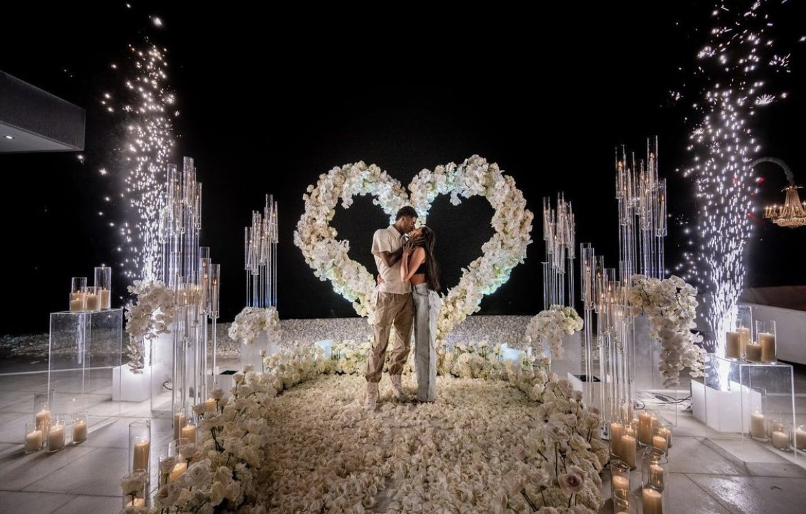 OfficialPLT's tweet photo. Congrats to Marcus Rashford and partner Lucia on their proposal 🕊💍 https://t.co/c43JaLTVd2