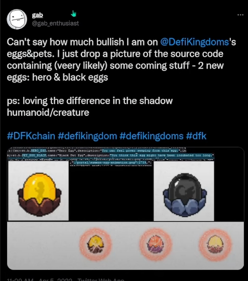 ck_crypto_'s tweet photo. Since pets are coming out today don't forget that there's still a mysterious black egg and "hero" egg in the DFK source code https://t.co/gUGF8bRohM