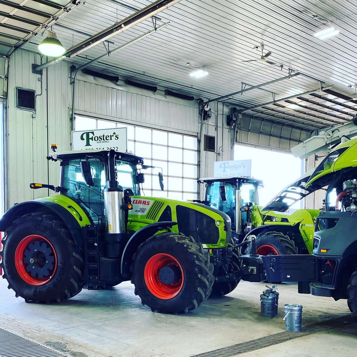 FosterAgri's tweet photo. These bad boys are revved right up to be heading to the Grande Prairie Stompede to maintain the dirt work on the rodeo track &amp; floor! 
We’re stoked to be a part of this event! 🚜🏇🏻🐮🐎🐂
#dirtwork #dirtydeeds #rodeo #northernalberta #stompede #gitrdone @CLAAS_America https://t.co/BYBcK2yM4Y