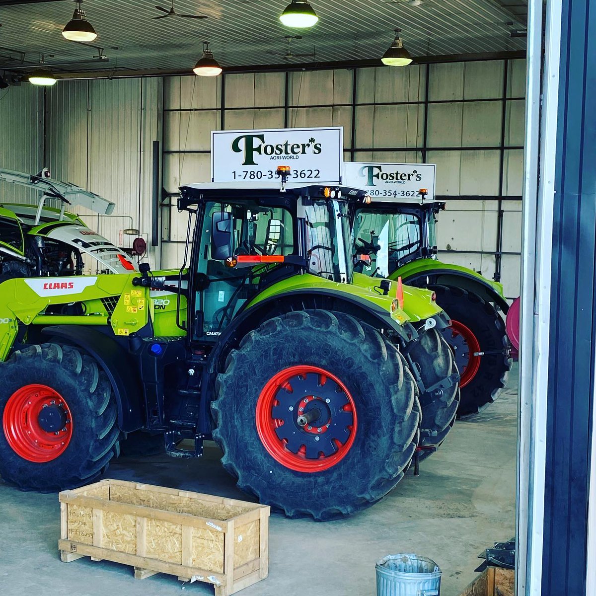 FosterAgri's tweet photo. These bad boys are revved right up to be heading to the Grande Prairie Stompede to maintain the dirt work on the rodeo track &amp; floor! 
We’re stoked to be a part of this event! 🚜🏇🏻🐮🐎🐂
#dirtwork #dirtydeeds #rodeo #northernalberta #stompede #gitrdone @CLAAS_America https://t.co/BYBcK2yM4Y