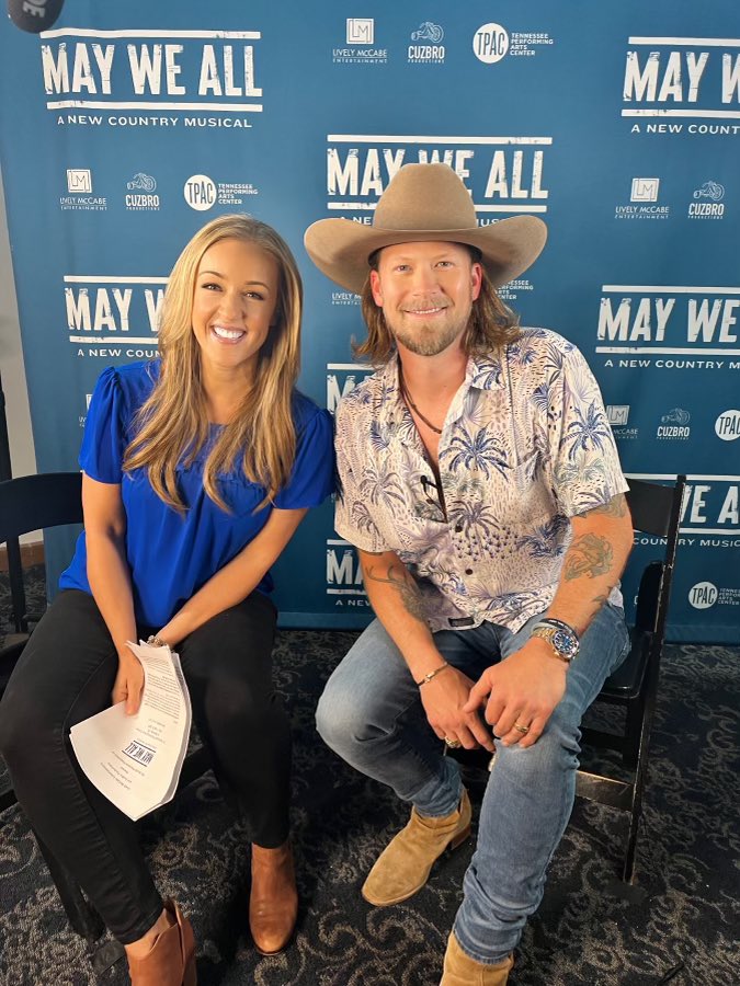 MeganAlexander's tweet photo. Y’all! I got the chance to chat with @PlayBkPlay and several cast and creatives of @mayweallmusical, like #MattManuel &amp; @blighavoth. The new country music musical is making its world premiere right here in Nashville @tpac, from June 7 to July 17. https://t.co/wndKpfbW2z