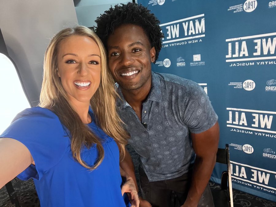 MeganAlexander's tweet photo. Y’all! I got the chance to chat with @PlayBkPlay and several cast and creatives of @mayweallmusical, like #MattManuel &amp; @blighavoth. The new country music musical is making its world premiere right here in Nashville @tpac, from June 7 to July 17. https://t.co/wndKpfbW2z