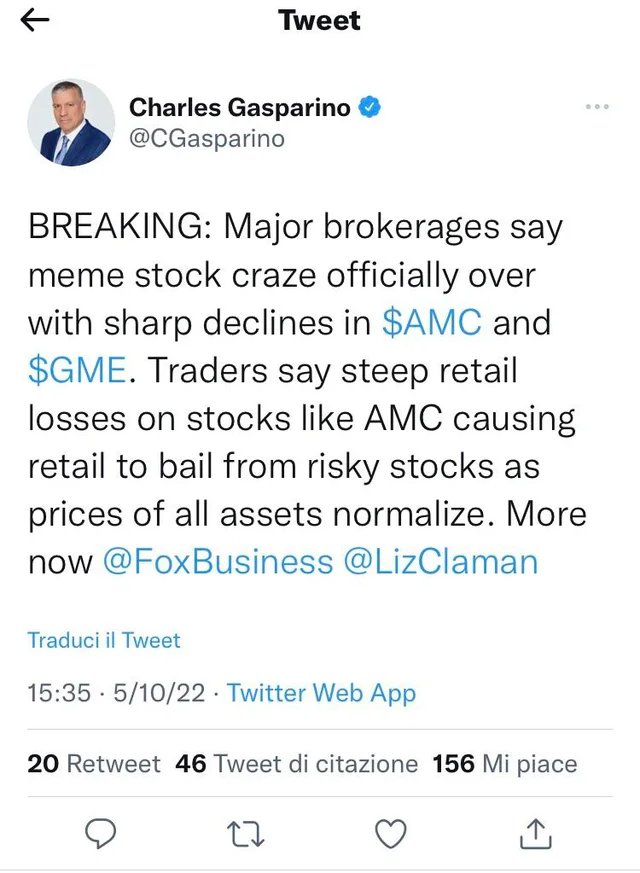 StonkSnBonds's tweet photo. @CGasparino 
#GME is up 29% today. I thought the meme stock craze was officially over? What happened??

@CNBCClosingBell @SECGov @LisaBraganca @jimcramer #CitadelScandal #KenGriffinLied #kengriffin #APESNOTLEAVING @unusual_whales #StockMarket #marketcrash @michaeljburry https://t.co/vv7YYtZSWG