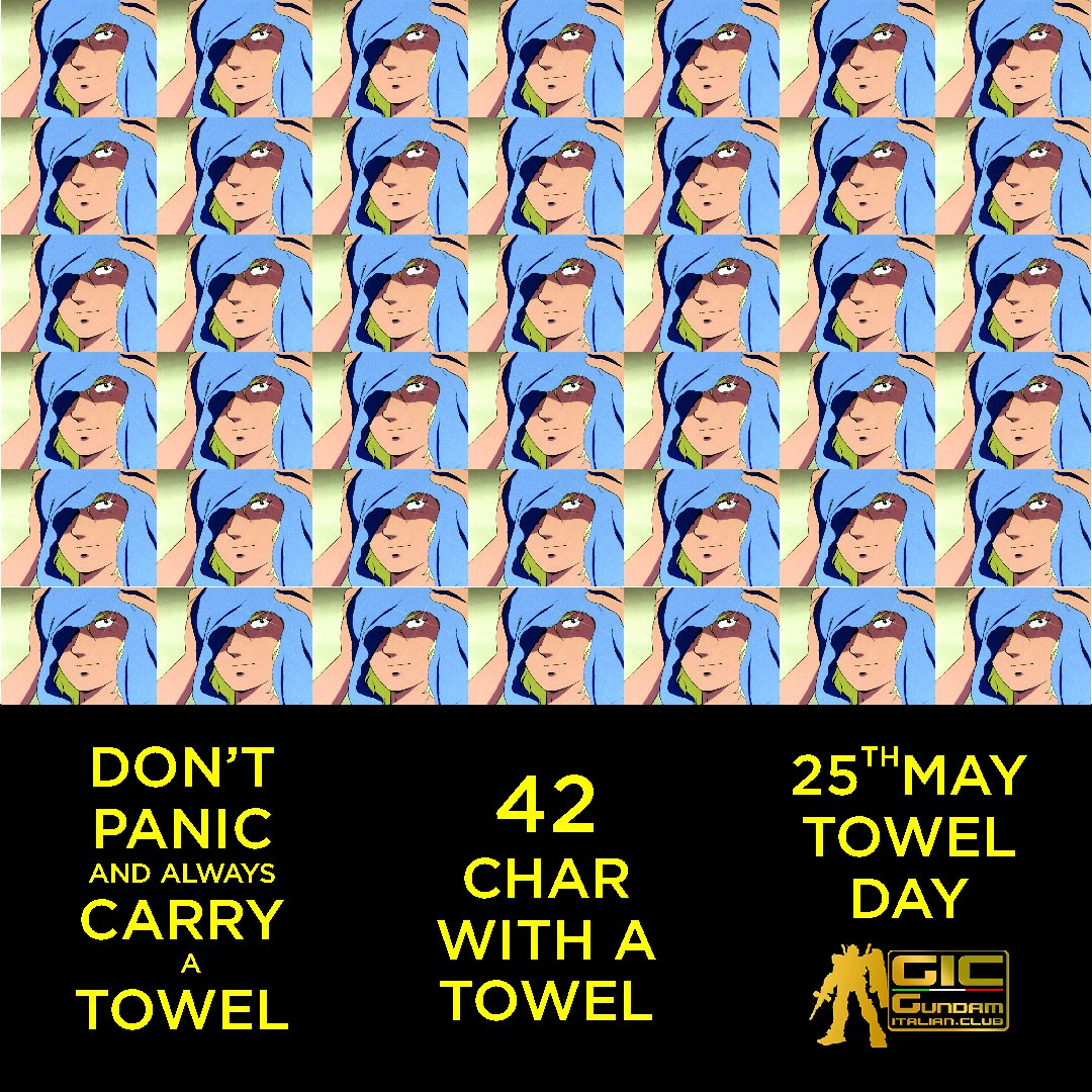 GIC_Gundam's tweet photo. Don't panic and carry a towel 😜 42 is THE answer!
#Gundam #mobilesuitgundam #CharAznable #towelday #42 #42istheanswer #instagundam #GIC #GundamItalianClub #JustForFun https://t.co/P3bBPB44eB