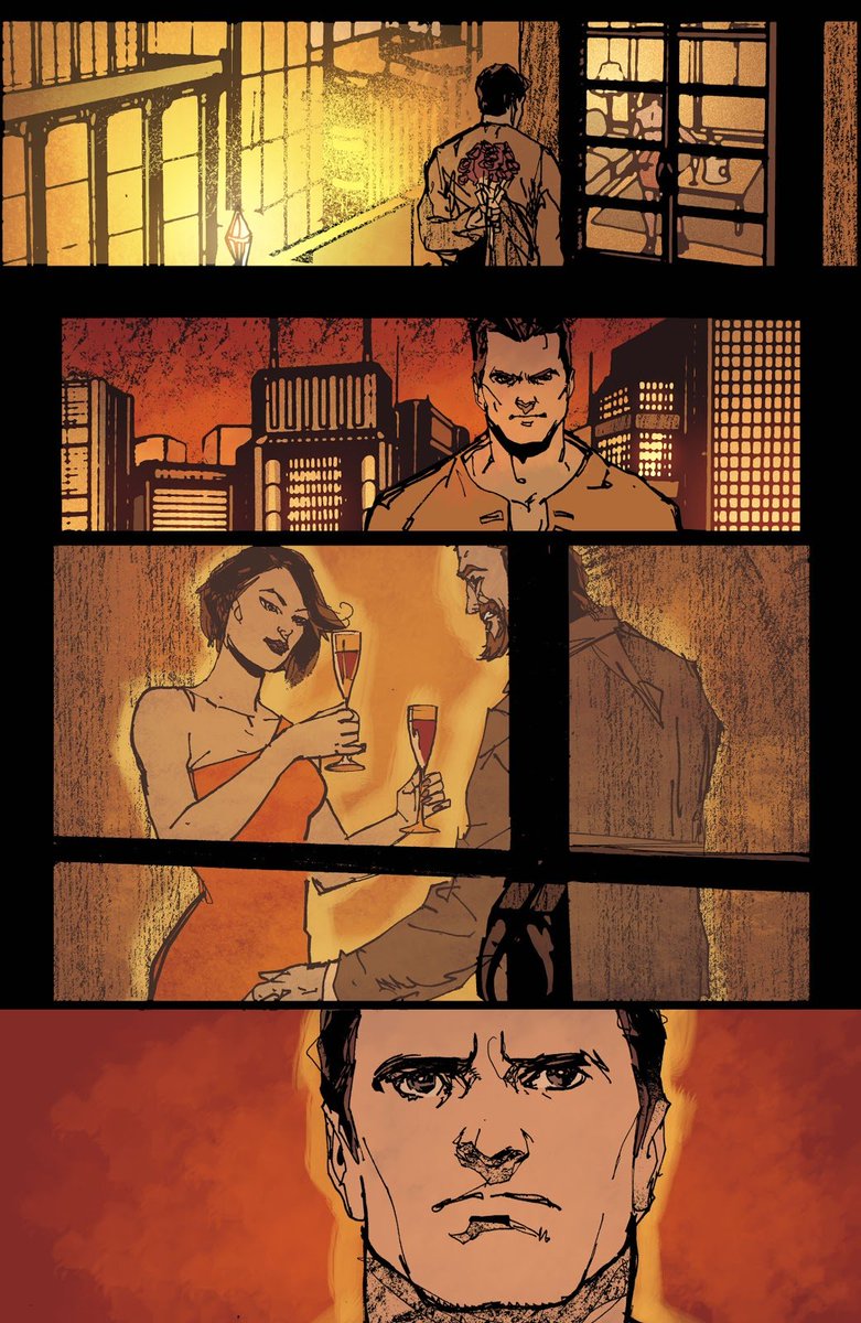 CatwomanNation's tweet photo. Bruce is so dramatic, randomly one night decided to show up on Selina's balcony with flowers...when she was on a date with another guy 😭 https://t.co/kxNB9sOCC6