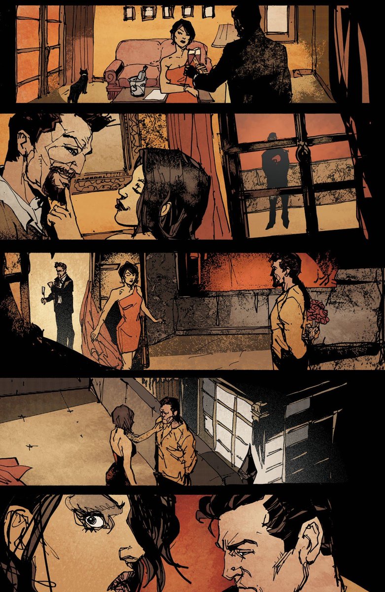 CatwomanNation's tweet photo. Bruce is so dramatic, randomly one night decided to show up on Selina's balcony with flowers...when she was on a date with another guy 😭 https://t.co/kxNB9sOCC6