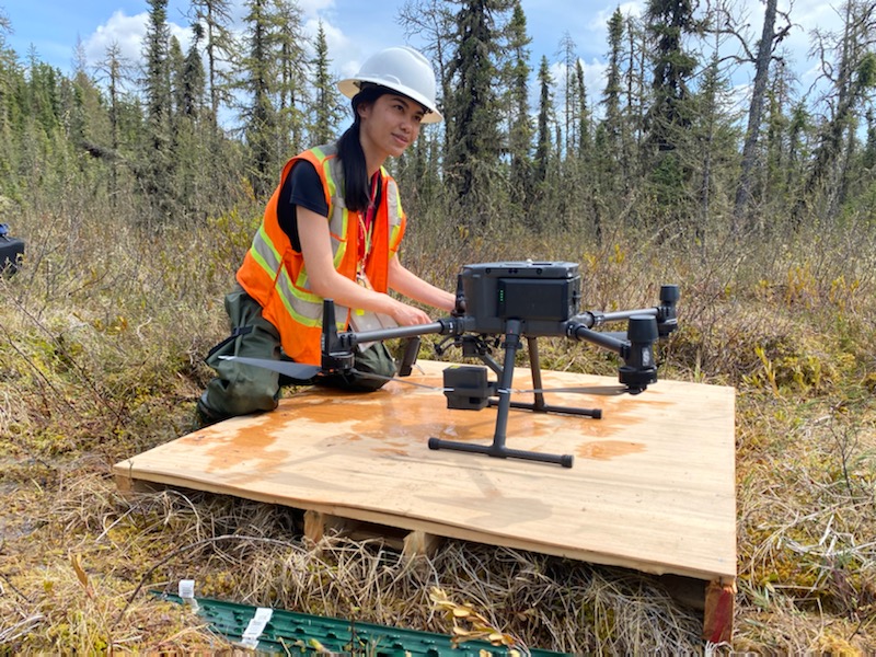 AppliedGrg's tweet photo. Our new landing pad makes flying in a fen much less stressful #BERAProject2022 https://t.co/f9VCWCV6No