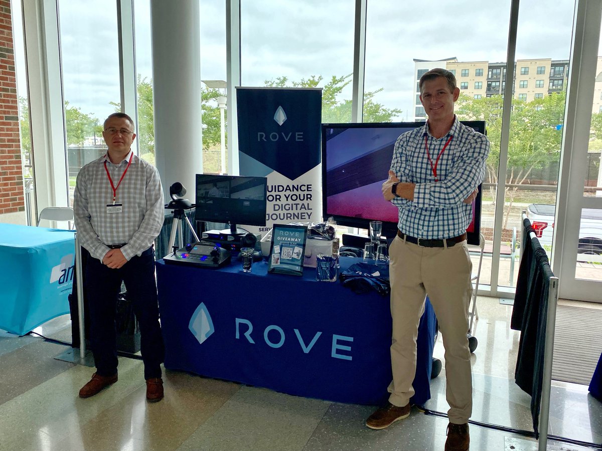 Are you at #NCLGISA this week? Come and ride the tech wave with #ROVE at booth #C16 in Wilmington. Stop by to meet our team including Mark Batey, Jeremy Perkins, CTS-D, CTS-I and Chris Blocher.

Scan the QR code giveaway at the table for chance to win an Oculus 2.0. #withrove
