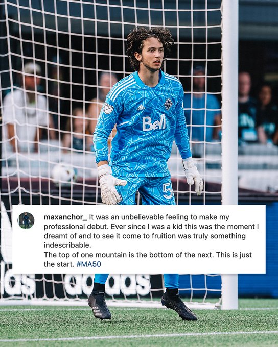 SSGKacademy's tweet photo. Fantastic Debut for the first team @WhitecapsFC  the rest of the journey to come, congrats from the Goalkeepers Union @SSGKacademy  @MountainUnited https://t.co/M4TVpMA0Gn