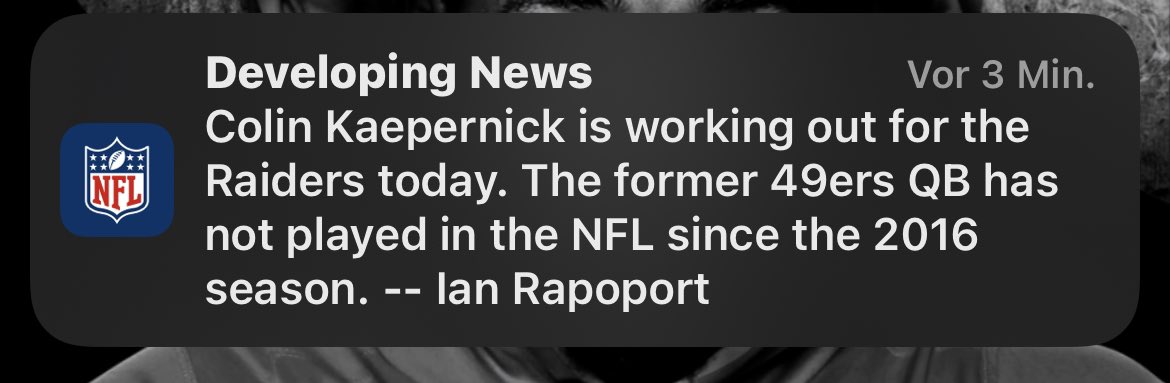 B3astm0deTV's tweet photo. Wowwwwwww…. #Keapernick zu den #Raiders? Ich bin ja gespannt. Das wäre der Hammer.
#raNFL #NFL #NFLTwitter https://t.co/ClawLiioO0