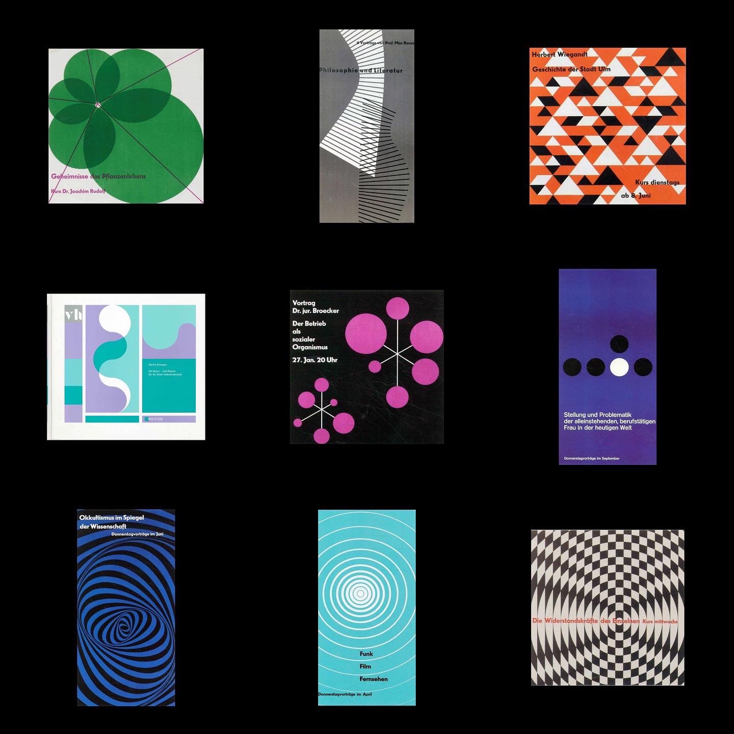 Graphic Design History on Twitter "Various posters designed for the Ulm Adult Education Center