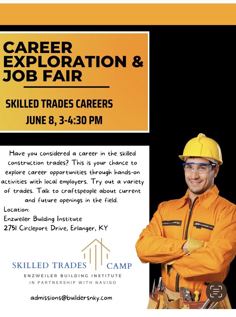 Skilled trades career fair! Check this out recent grads!