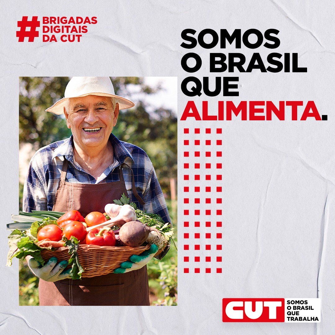 Hj é Dia do Trabalhador Rural, dia d lembrar de todos q se dedicam a alimentar o Brasil 👨‍🌾👩‍🌾 No campo, encaram o trabalho duro e muitas vezes as pragas e o clima ruim🥬🍅

O Brasil q trabalha não seria nada sem a força e a energia que vêm do prato🌱🍽️
🇧🇷 #BrigadasDigitaisDaCUT 🇧🇷