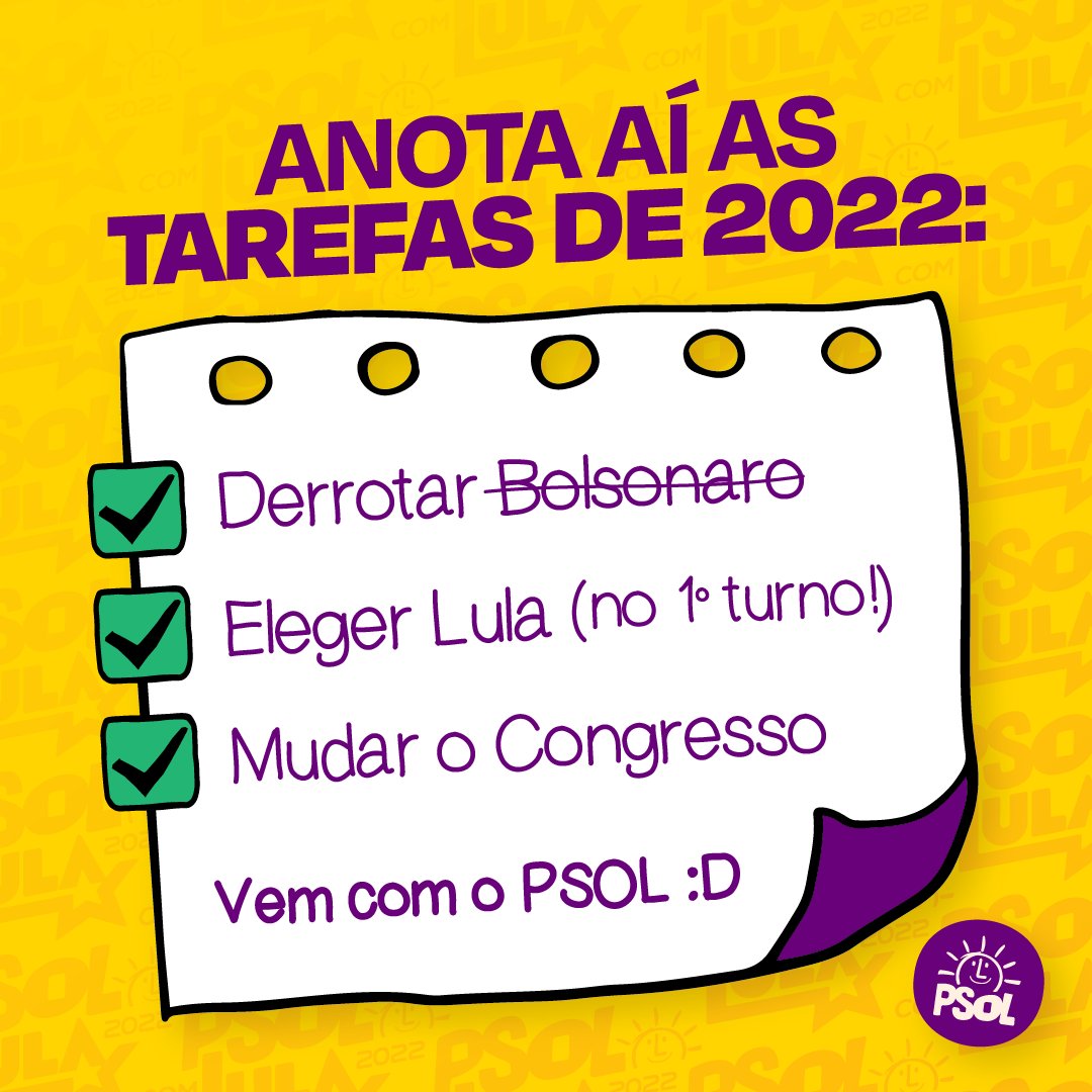 psol50's tweet photo. Vem derrotar o Bolsonaro com o PSOL! #PSOLcomLula https://t.co/AA3UnlsRA7