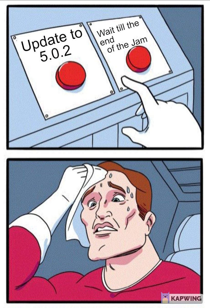 bitpatio's tweet photo. Ugh! Nice timing for a #ue5 release. Should I update or not? Decisions... https://t.co/AUTDXMWiUk