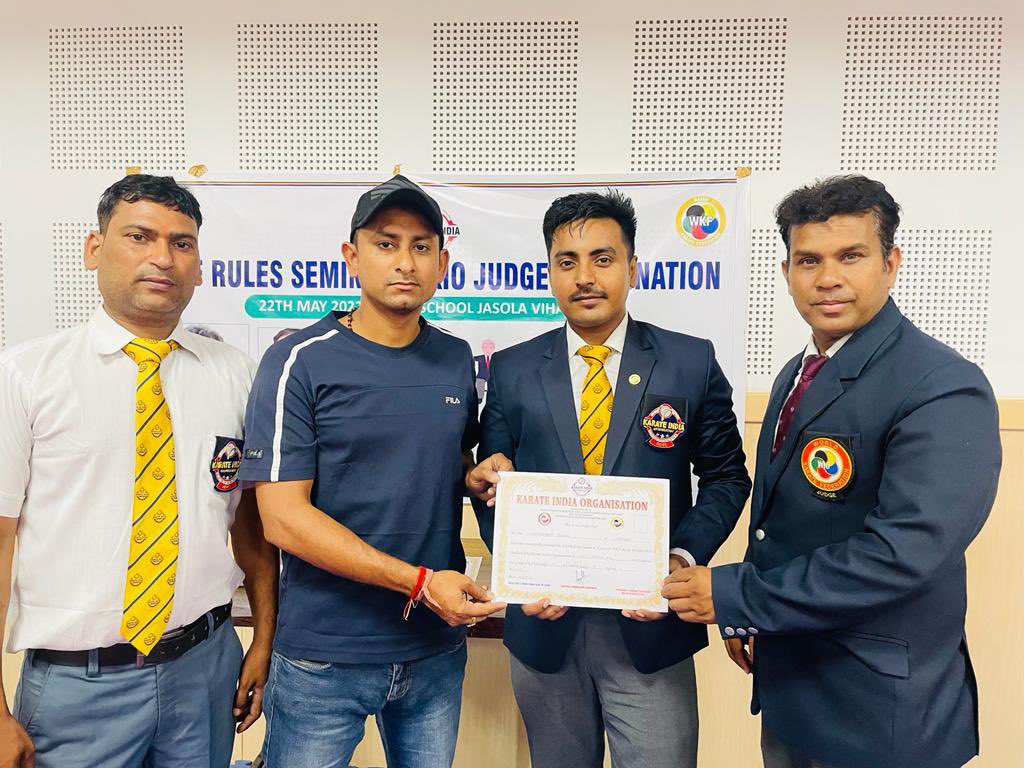 jeevandeep63's tweet photo. (WKF RULES SEMINAR &amp; KIO JUDGE &amp; REFEREE EXAM)

*Successfully passed 🎗with High-ranking Marks*💯

I sincerely thanks our mentor of Indian Karate Hanshi Bharat Sharma ji for his valuable guidance, support and blessings. https://t.co/L7HpToX1kG